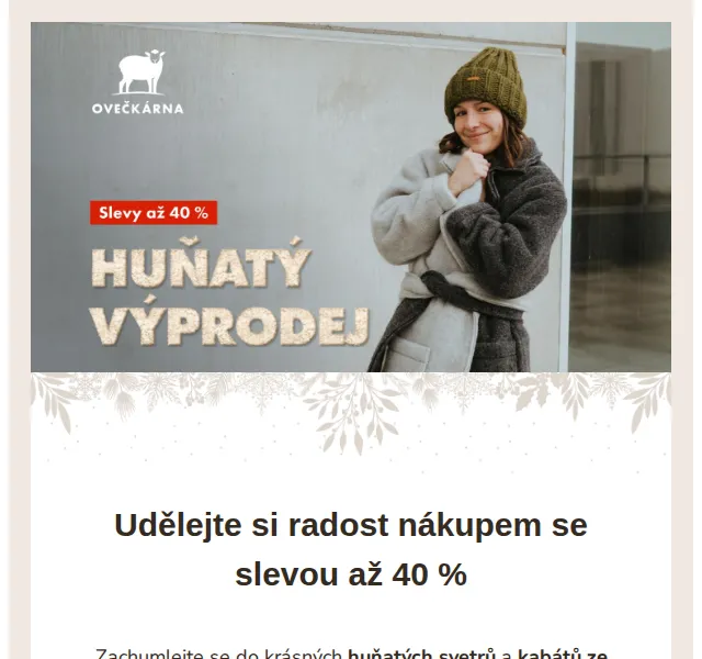 Ovečkárna: sleva až 40 % na vlněné kousky – červen 2026 | Nuslet.cz