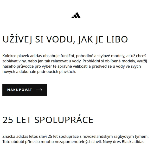 Adidas: Plavky a letní kolekce – červenec 2026 | Nuslet.cz