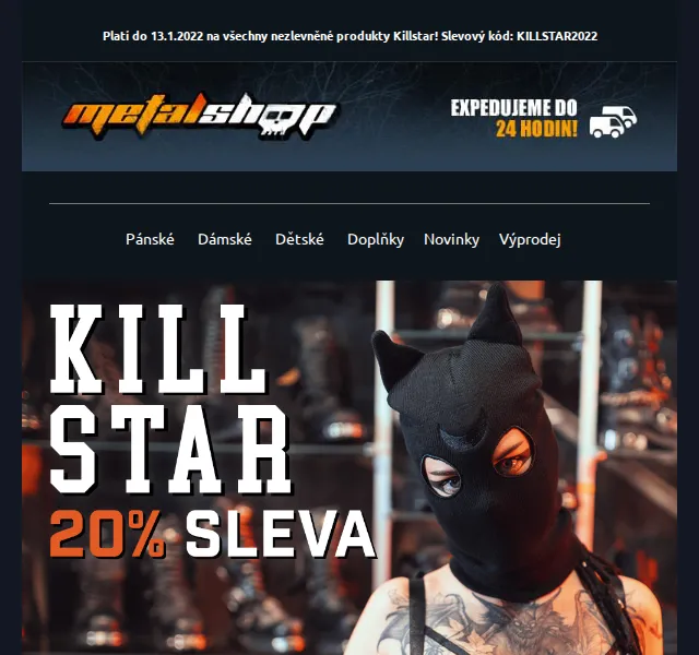 METALSHOP: 20% sleva na KILLSTAR – červenec 2026 | Nuslet.cz