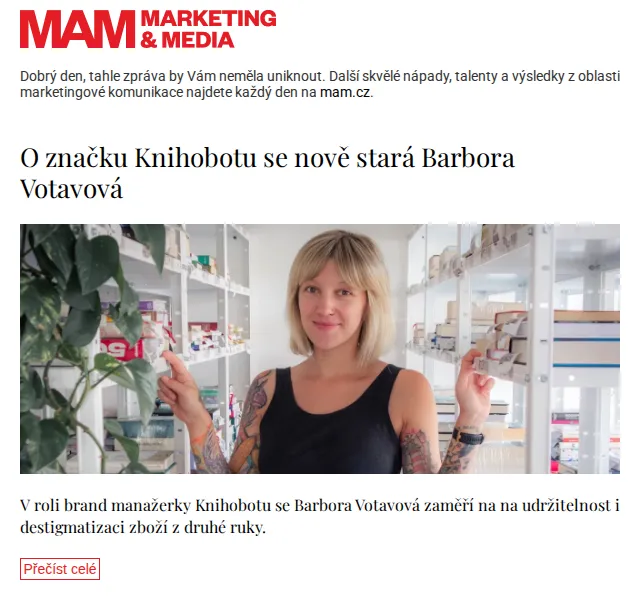 Marketing & Media: Nová brand manažerka Knihobotu – červen 2026 | Nuslet.cz