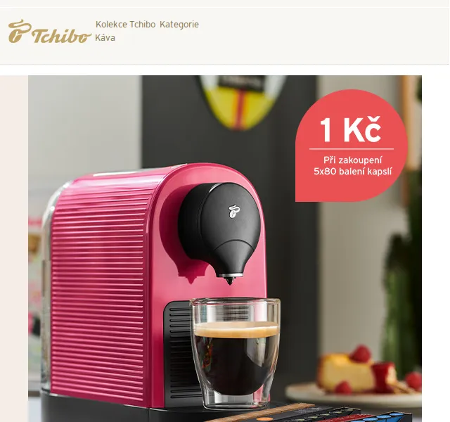 Tchibo: Cafissimo Pure Plus za 1 Kč – duben 2026