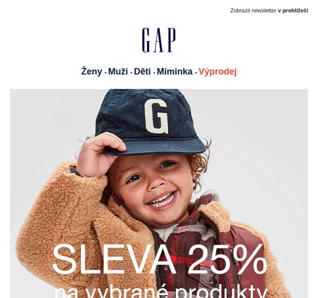 GAPstore.cz: Sleva 25 % na dětské oblečení a doplňky – červen 2026 | Nuslet.cz