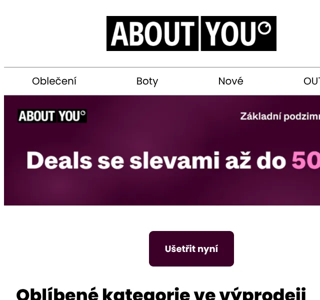 ABOUT YOU: Podzimní kousky až do 50 % – září 2026