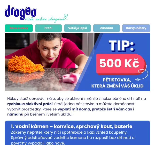 Drogeo: Čističe za 500 Kč – červenec 2026 | Nuslet.cz