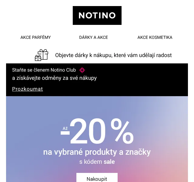 Notino: Až 20% slevy na parfémy a kosmetiku – září 2026