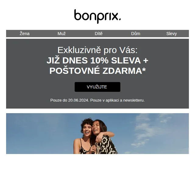 Bonprix: -10 % + poštovné zdarma – červenec 2026 | Nuslet.cz