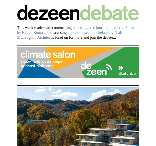 Dezeen Daily: Debata o cihlovém muzeu v Irsku – červen 2026 | Nuslet.cz