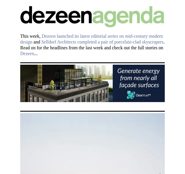 Dezeen Daily: Newsletter slevy – červenec 2026 | Nuslet.cz