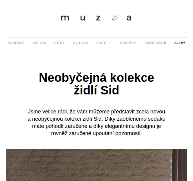 MUZZA: Nová kolekce židlí Sid – červen 2026 | Nuslet.cz