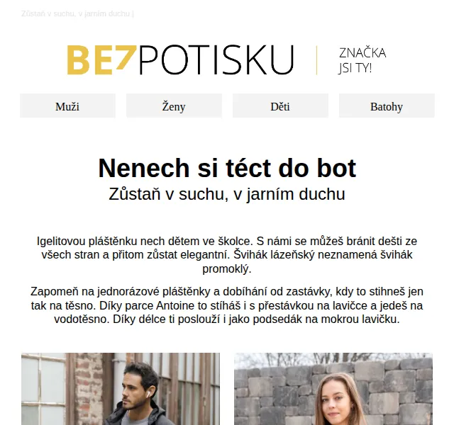 BezPotisku: nepromokavé pláštěnky a parky – červen 2026 | Nuslet.cz