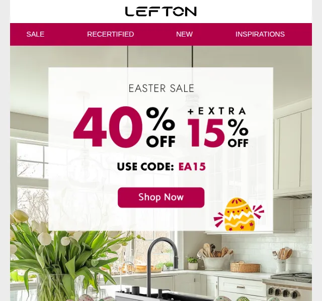 Lefton Sanitary: sleva 15 % na velikonoční zboží – červenec 2026 | Nuslet.cz