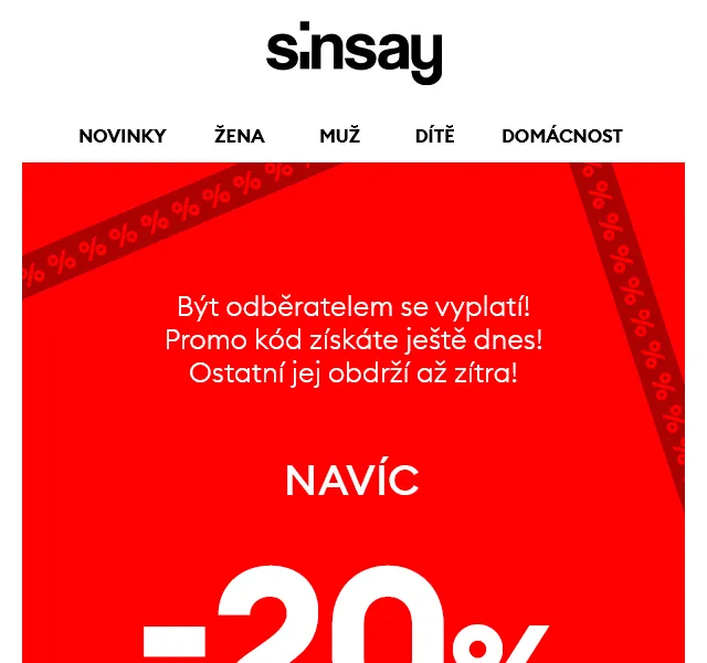 Sinsay: NAVÍC -20% na výprodej – červen 2026 | Nuslet.cz