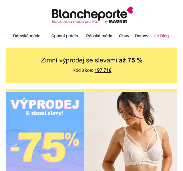 Blancheporte: Nová várka slev na spodní prádlo až 75 % – červen 2026 | Nuslet.cz