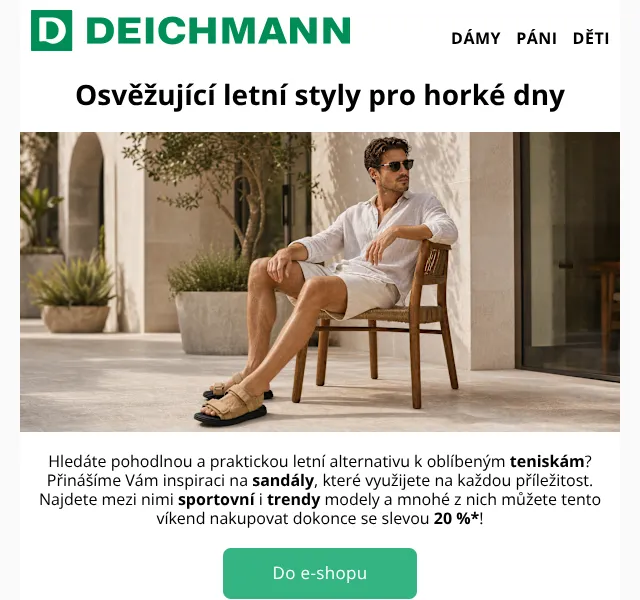 Deichmann: sandály sleva 20 % – červen 2026 | Nuslet.cz