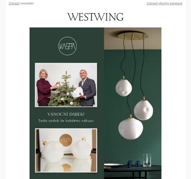 Westwing: Designová svítidla KASPA s dárkem – prosinec 2026 | Nuslet.cz