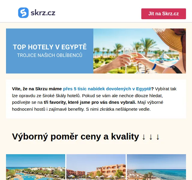 Skrz.cz: Egyptské hotely se slevou až 47 % – červen 2026 | Nuslet.cz