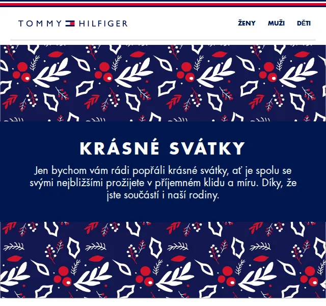 Tommy Hilfiger: Vánoční přání a dárek pro rodinu – červen 2026 | Nuslet.cz