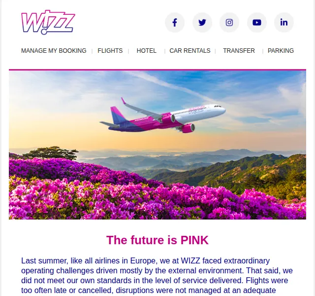 Wizz Air: Program PINK – zlepšení služeb v létě 2026 | Nuslet.cz
