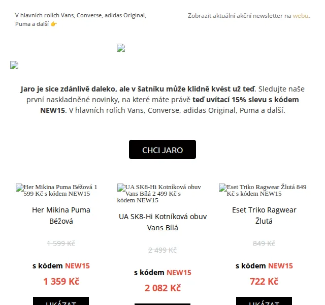 UrbanStore.cz: jarní novinky Vans, Converse s 15% slevou – červen 2026 | Nuslet.cz