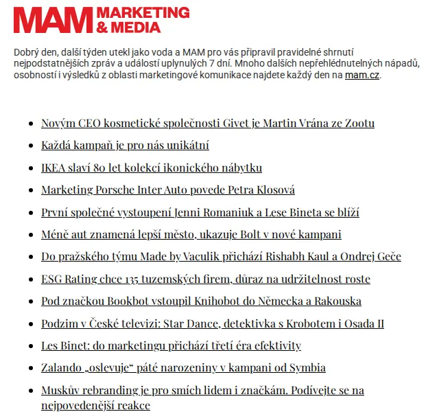 Marketing & Media: přehled 30. týden – červen 2026 | Nuslet.cz