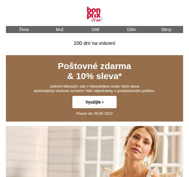 bonprix: 10% sleva a poštovné zdarma – červen 2026 | Nuslet.cz