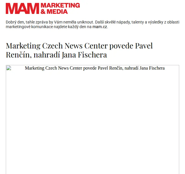 Marketing & Media: Pavel Renčín novým marketingovým ředitelem CNC – červenec 2026 | Nuslet.cz