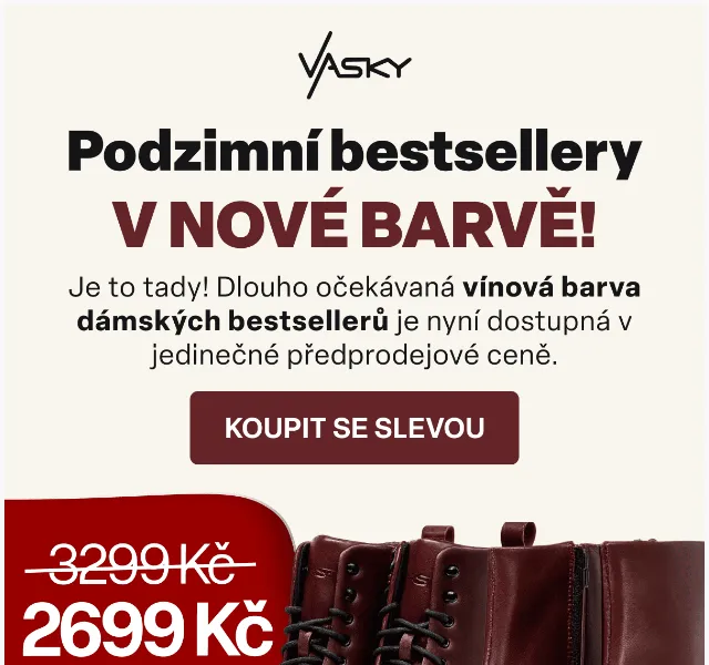 Vasky: Bestsellery ve vínové barvě – červenec 2026 | Nuslet.cz