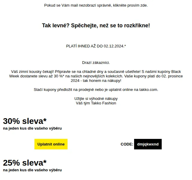 Takko Fashion: Sleva až 30 % s kupóny – červenec 2026 | Nuslet.cz