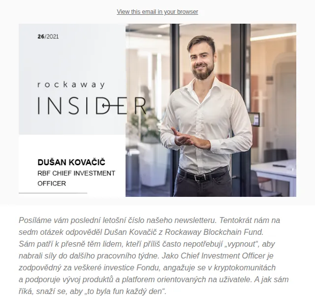 Rockaway Insider: Dušan Kovačič o investicích – červen 2026 | Nuslet.cz