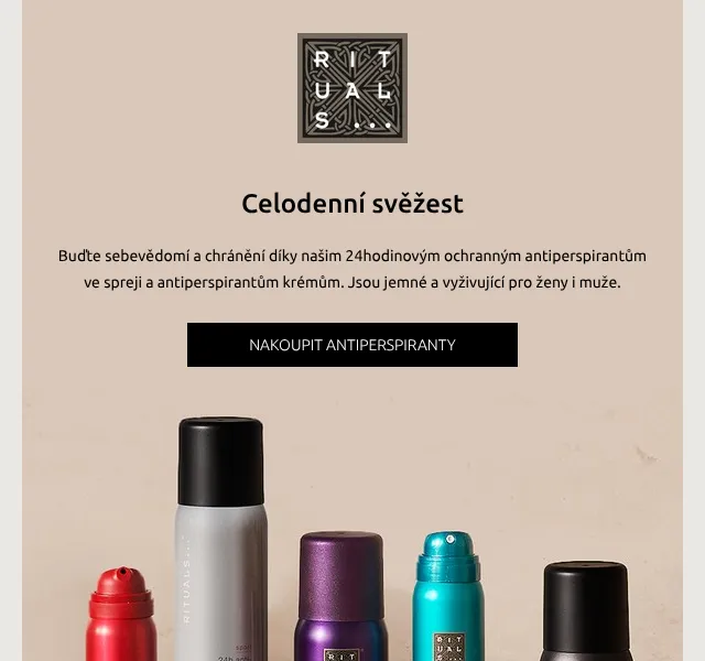 Rituals: Antiperspiranty se 24hodinovou ochranou – srpen 2026