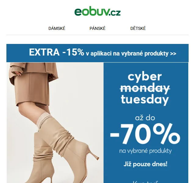 eobuv.cz: Cyber Tuesday slevy až 70 % – červen 2026 | Nuslet.cz