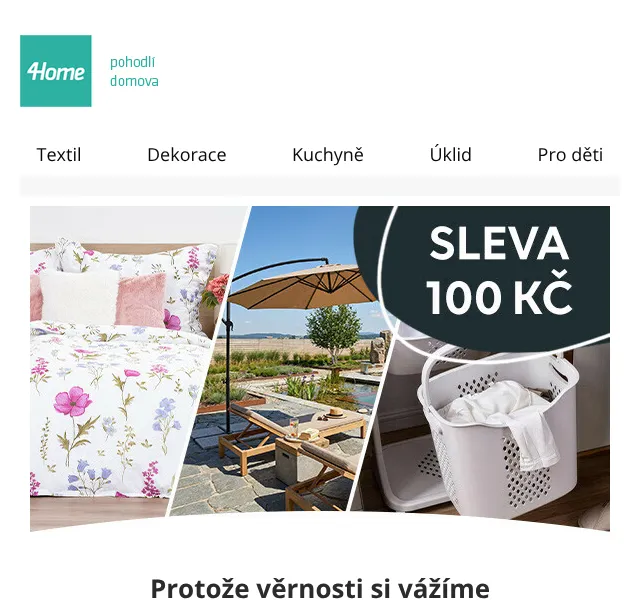 4home.cz: 100 Kč sleva na nákup nad 1000 Kč – červen 2026