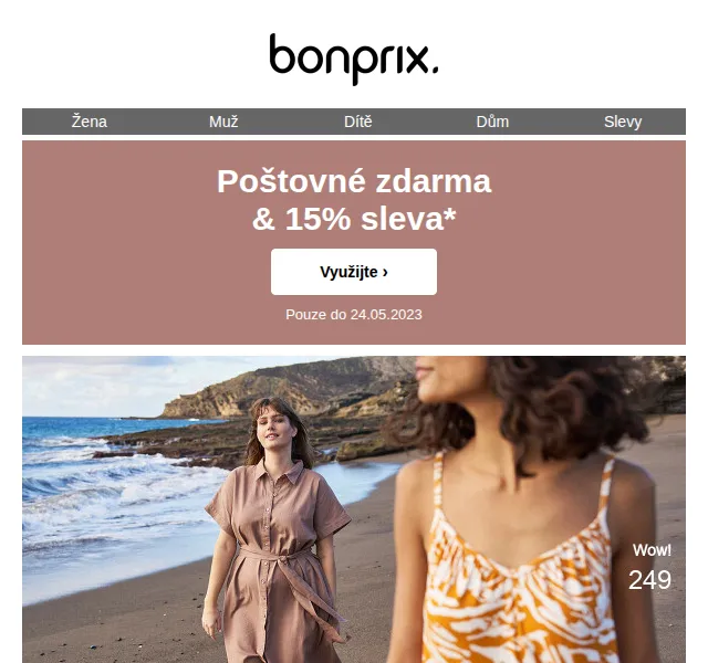 bonprix: 15% sleva a poštovné zdarma – červen 2026 | Nuslet.cz