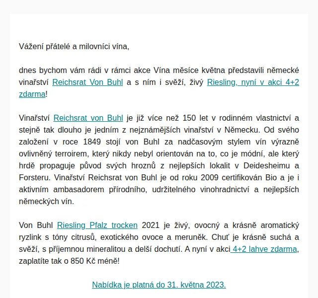 Premier Wines & Spirits: Riesling Von Buhl 4+2 – červenec 2026 | Nuslet.cz