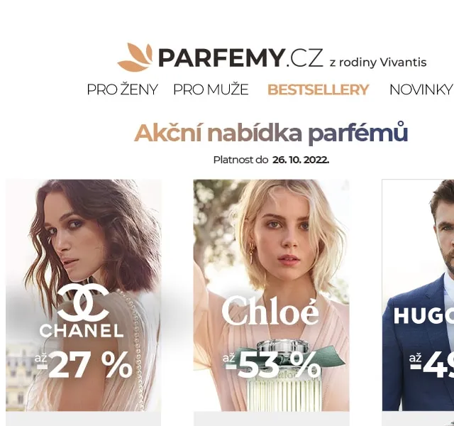 Parfemy.cz: Chanel až -27 %, Chloé až -53 % a Hugo Boss až -49 % – červen 2026 | Nuslet.cz