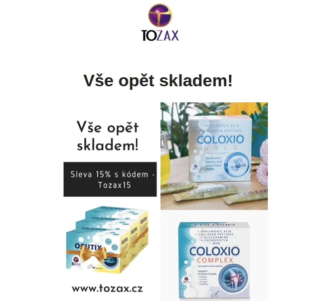 Tozax CZ: Sleva 15 % na doplňky stravy – červen 2026 | Nuslet.cz