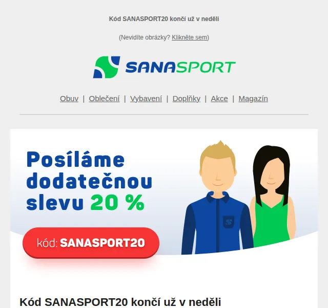 Sanasport: Sleva 20 % na sportovní produkty – červen 2026 | Nuslet.cz