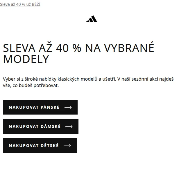 Adidas: Sleva až 40 % – červenec 2026 | Nuslet.cz