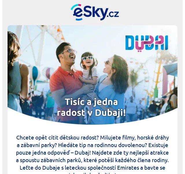 eSky.cz: Dubaj od 11 282 Kč – červen 2026 | Nuslet.cz