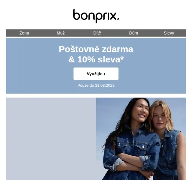 Bonprix: 10% sleva + poštovné zdarma – červenec 2026 | Nuslet.cz