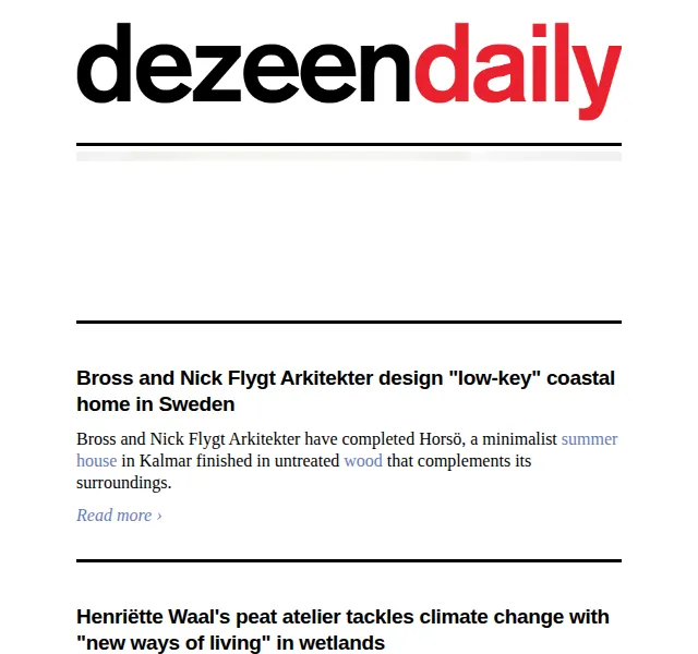Dezeen Daily: architektura a design – červen 2026 | Nuslet.cz