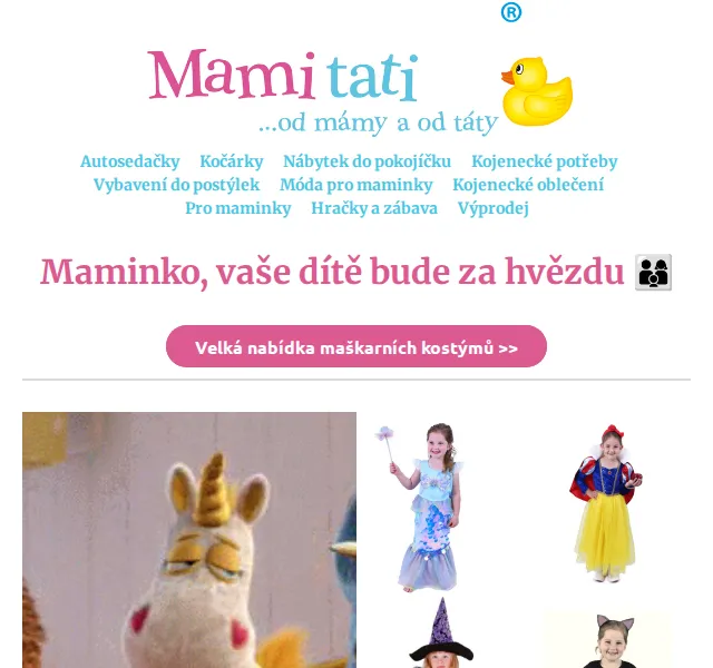Mamitati.cz: Maškarní kostýmy a Baby Nellys – červen 2026 | Nuslet.cz