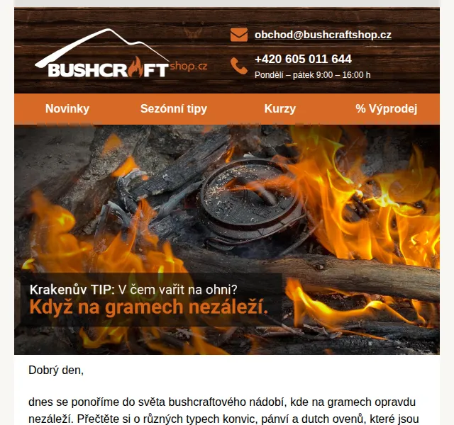 Bushcraftshop: Bushcraftové nádobí – červenec 2026 | Nuslet.cz