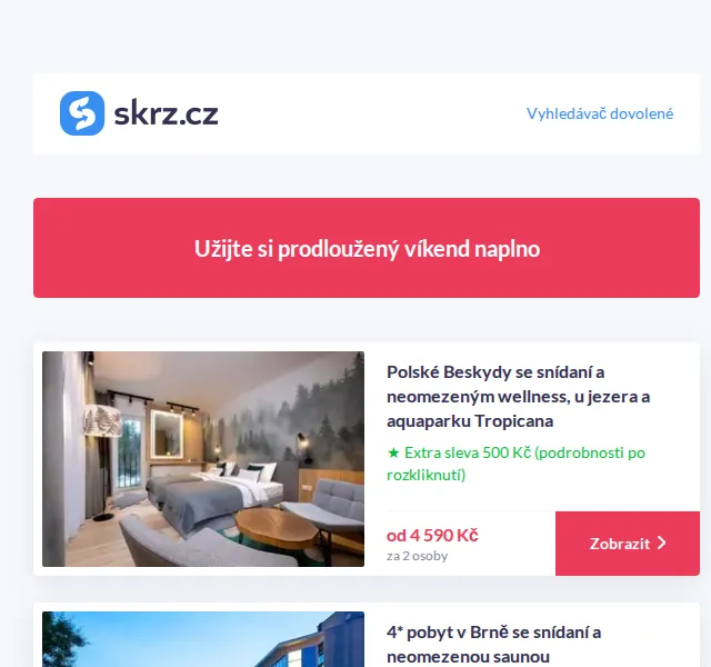 Vánoce na Skrz: Hotely volné na 17. listopadu + víkend – sleva 500 Kč – červen 2026 | Nuslet.cz