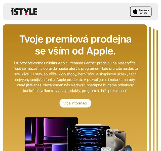 iSTYLE: Otevření nové prodejny na Masaryčce – říjen 2026 | Nuslet.cz