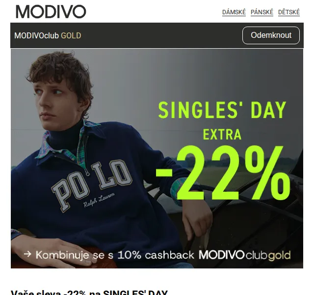 Modivo: Singles' Day sleva 22 % na tisíce produktů – červenec 2026 | Nuslet.cz