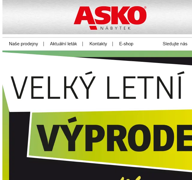 Asko Nábytek: Velký letní výprodej – červen 2026 | Nuslet.cz