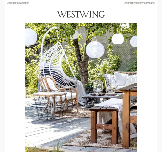 Westwing: Outdoor Cocooning a letní styl bydlení – červen 2026 | Nuslet.cz