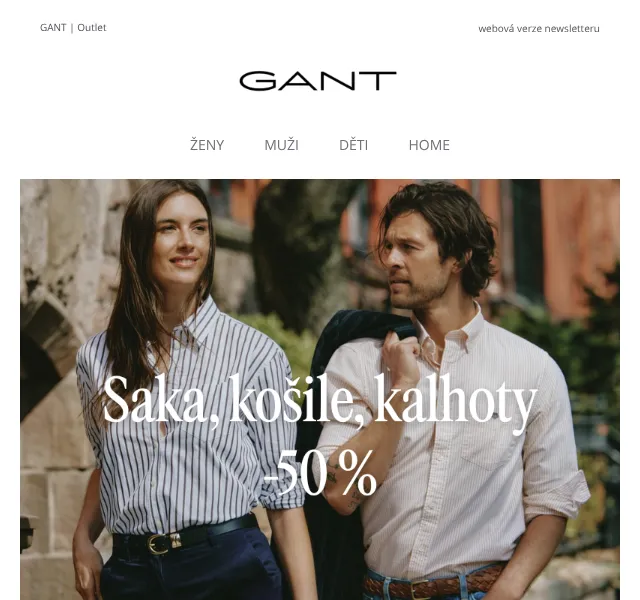 GANT: Office kousky -50 % | Srpen 2026