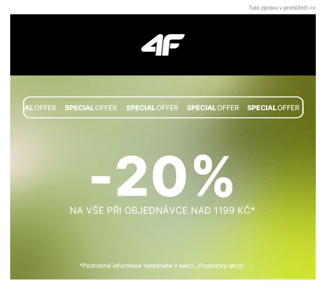4F: Sleva 20 % na jarní sportovní oblečení – červenec 2026 | Nuslet.cz